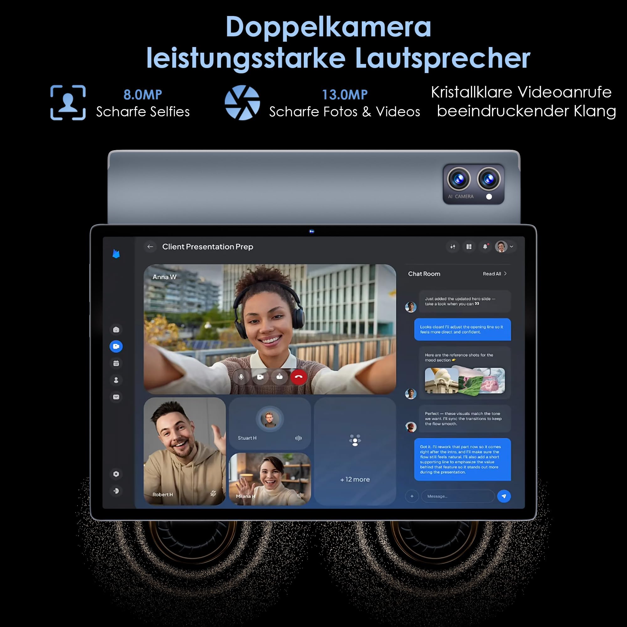 ZENTALITY Android 15 Tablet 10 Zoll HD IPS System mit Gemini AI 30GB RAM+128GB ROM(TF 2TB) Widevine L1 Face ID 9000mAh Octa-Core 2.0GHz 5G WLAN/BT5 Dual Kamera Bildschirmübertragung Split Screen Modus