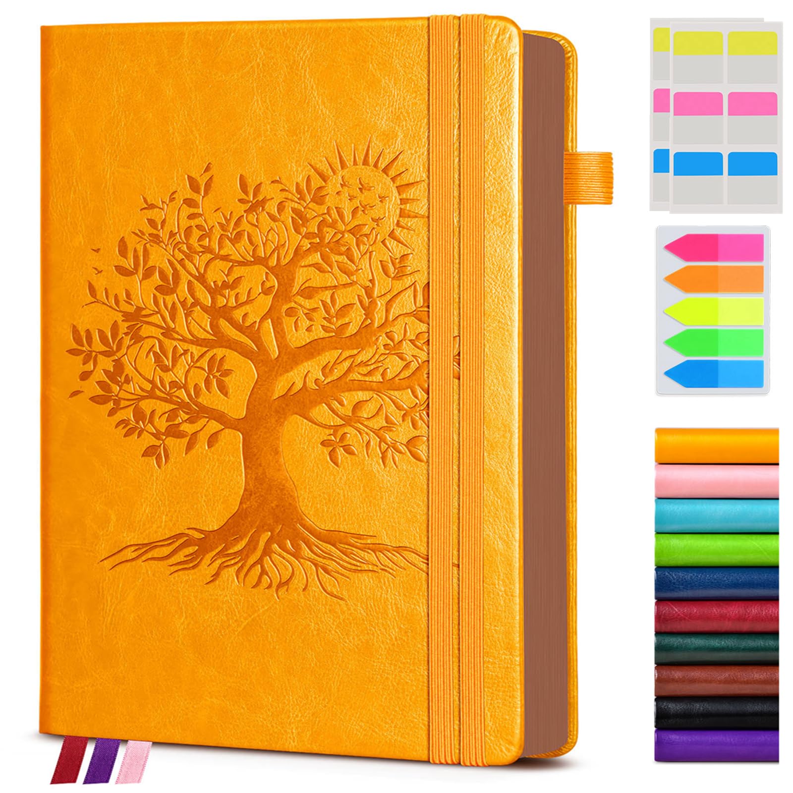 Vintage Leather Journal - 300 Page Lined Journal Notebook with Numbered Pages,A5 Notebook for Women Men,Travel Diary,Daily Journal for Writing, Note Taking, School & Work (5.8" x 8.3")