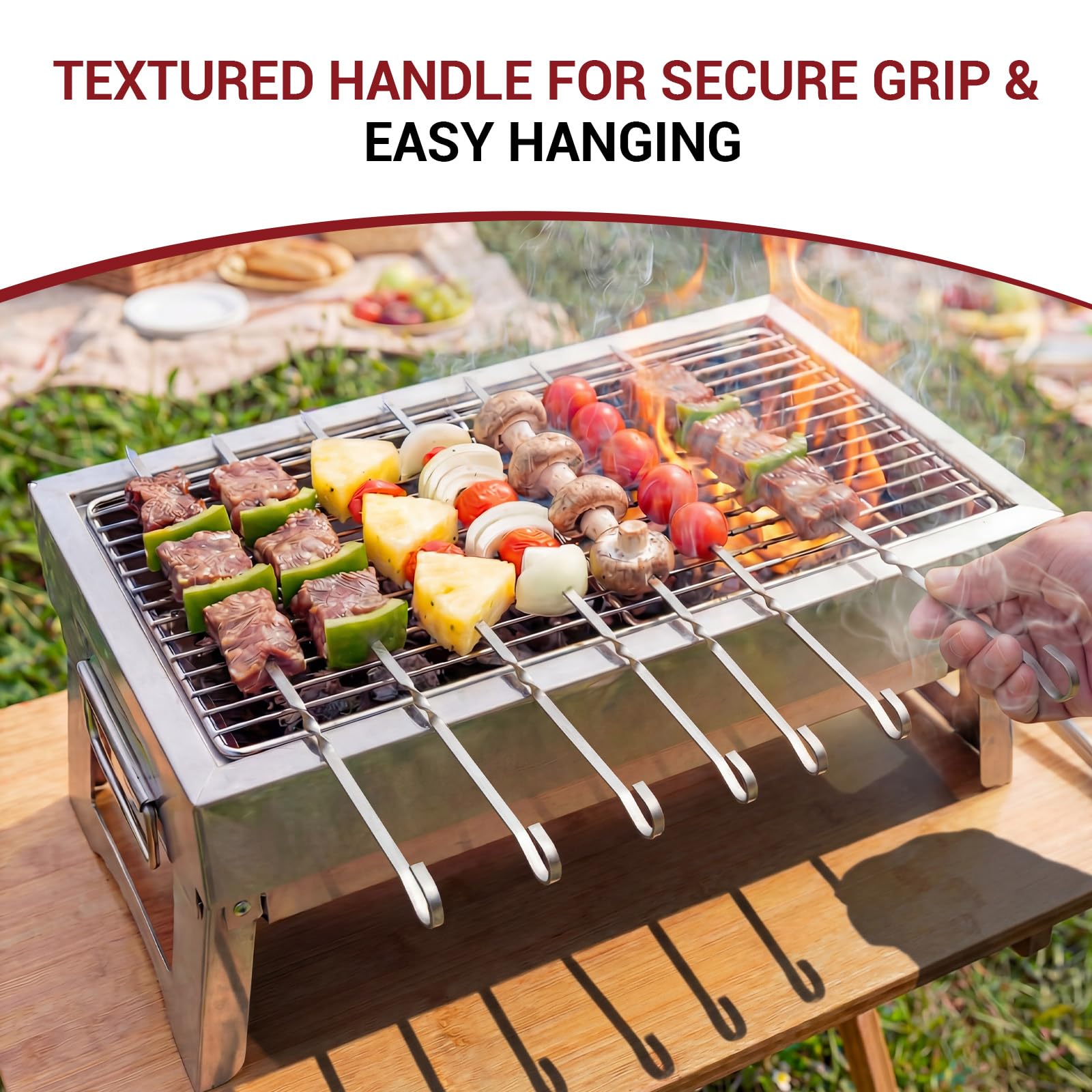 Profi BBQ RVS grillspiesen, extra breed
