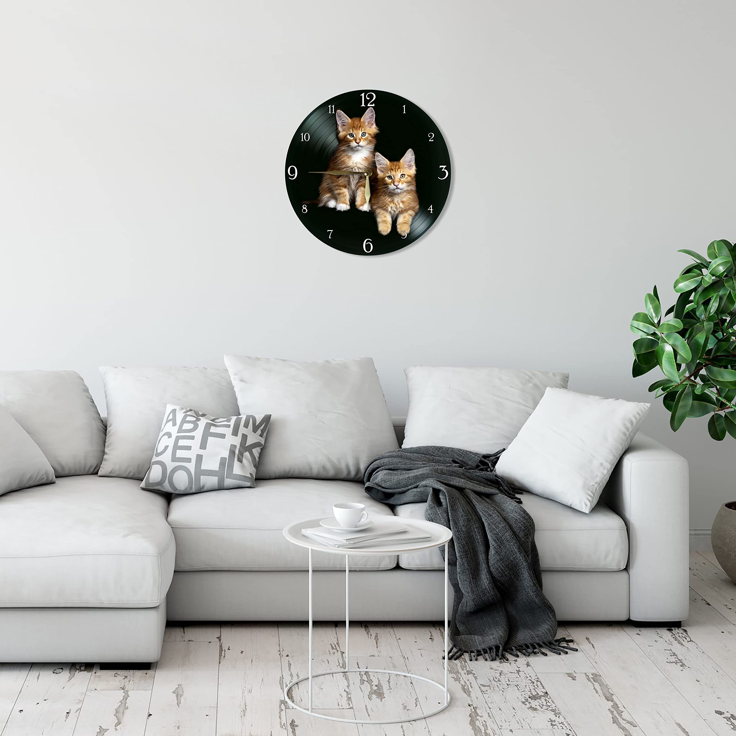 Orologio da parete particolare Gatto Gomitolo | Arti e Mestieri