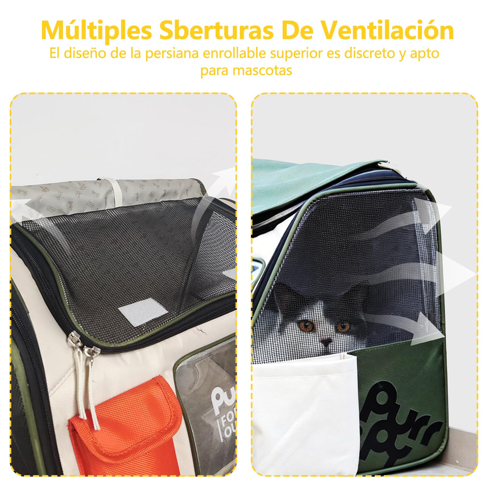 Galatée Mochila para Mascotas Fabricada En Tejido De Poliéster con Malla Especial, Transpirable y Duradera, Plegable para Un Fácil Almacenamiento, Cómoda y Espaciosa (Verde)