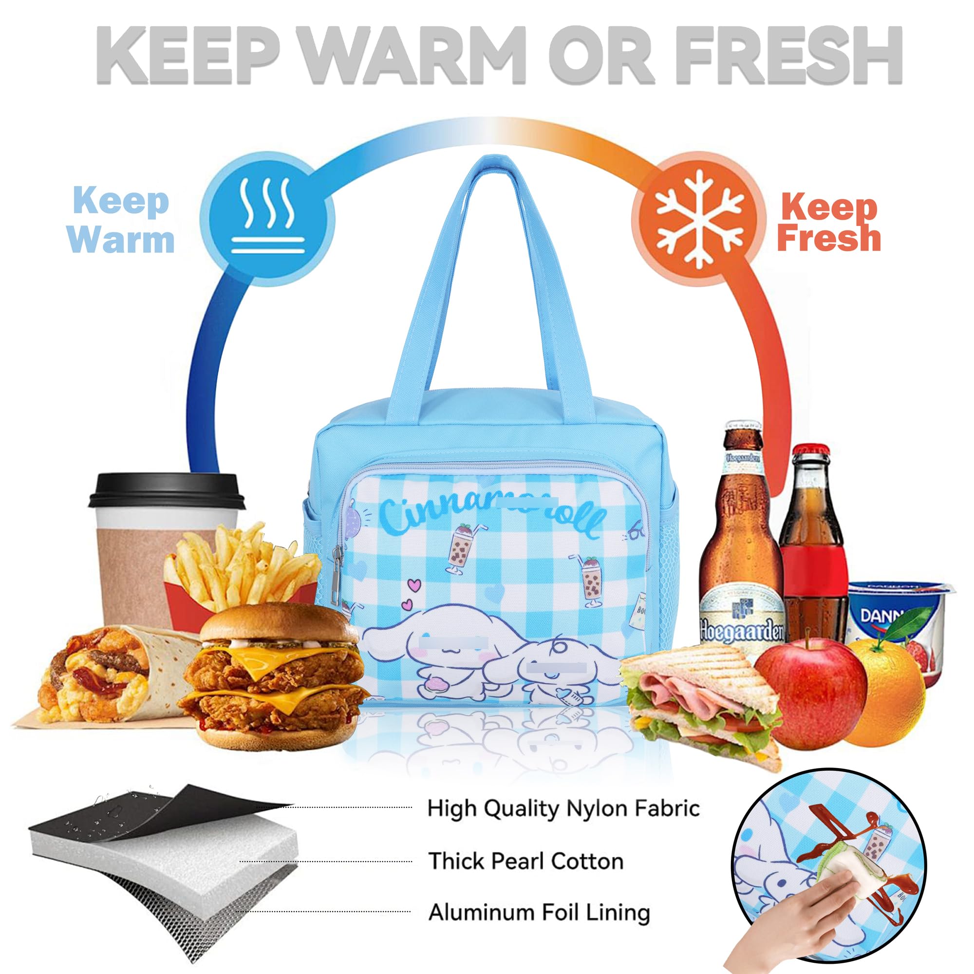 ♡R♡ Amazon.com: Roffatide Anime Cinnamoroll Lunch Bag for Women Men
