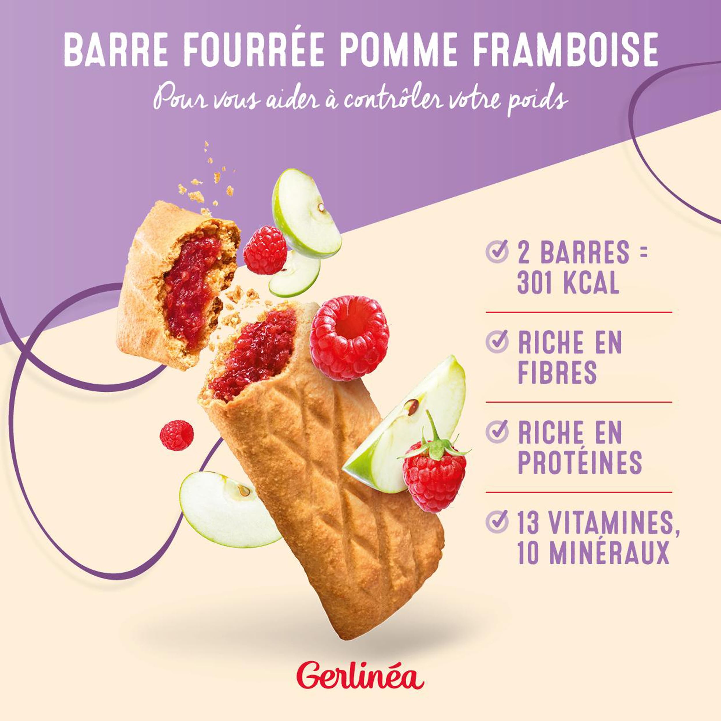 gerlinea Barre mela lampone 360 g (x1)