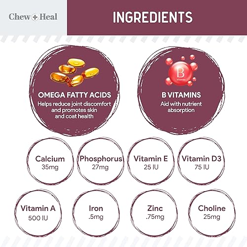 Miniatura 3 de Multivitamínico 12 en 1 para perros mayores  120 vitaminas y suplementos masticables suaves para cadera y articulaciones  Fórmula avanzada con