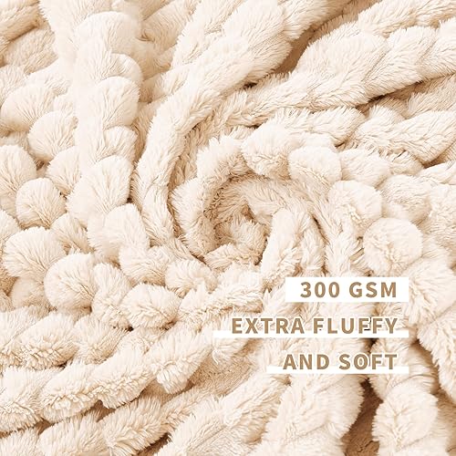 Miniatura 5 de FY FIBER HOUSE Manta de forro polar para sofá, de 300 GMS, mantas y mantas mullidas de felpa súper suave para sofá, cama y oficina, 40 x 50