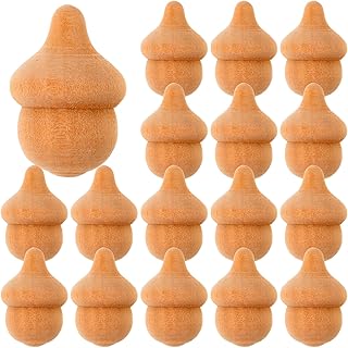 Lurrose 20pcs Wood Acorns: Unfinished Wooden Acorns - Painting DIY Crafts for Christams Home Decoration Ornament