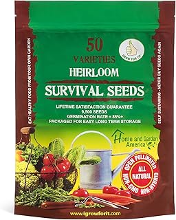 Heirloom Vegetable Seeds Non GMO Survival Seed Kit - Part of Our Legacy and Heritage - 50 Varieties 100% Naturally Grown- ...