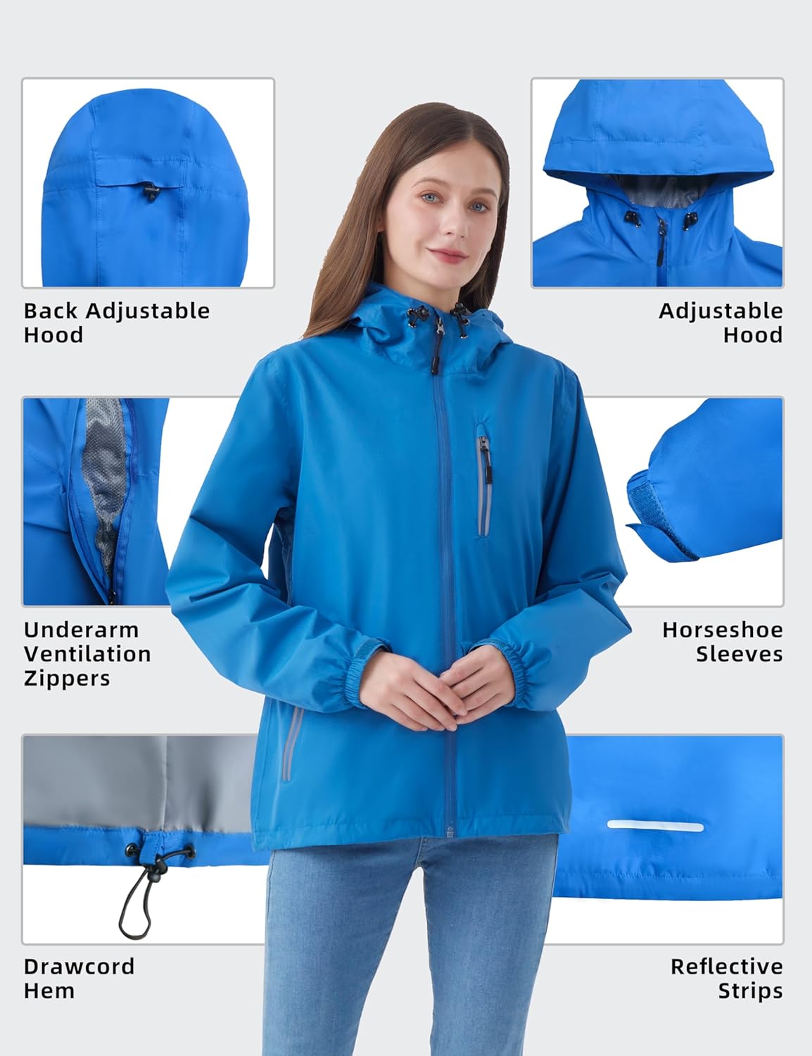 HALO RAIN Womens Rain Jacket : Waterproof Packable Womens Rain Coat with Hood for Outdoor Cycling, Hiking - Image 6