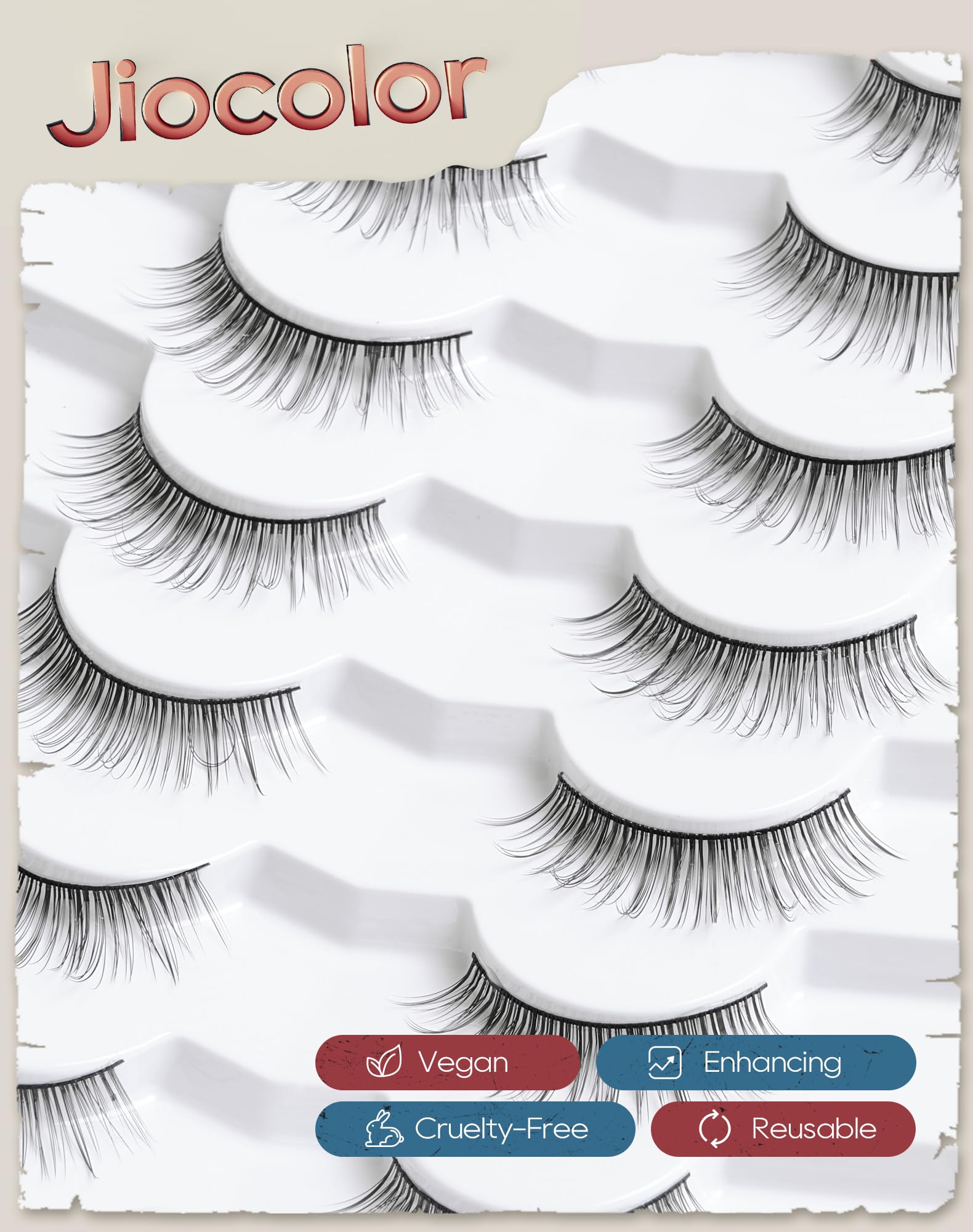 Mink Lashes Natural Look Wispy Eyelashes Short Wispy False Lashes 9mm 3D Strip Fake Eyelashes C Curl Eye Lashes 7 pairs S2: S2- Wispy Manga