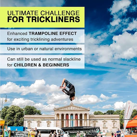 Gibbon Slacklines Jibline treewear, jumpline, trickline, Advanced, Perfect Leisure Activity Yellow , X-Large