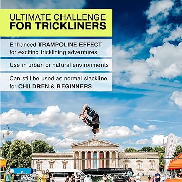 Gibbon Slacklines Jibline treewear, jumpline, trickline, Advanced, Perfect Leisure Activity Yellow , X-Large