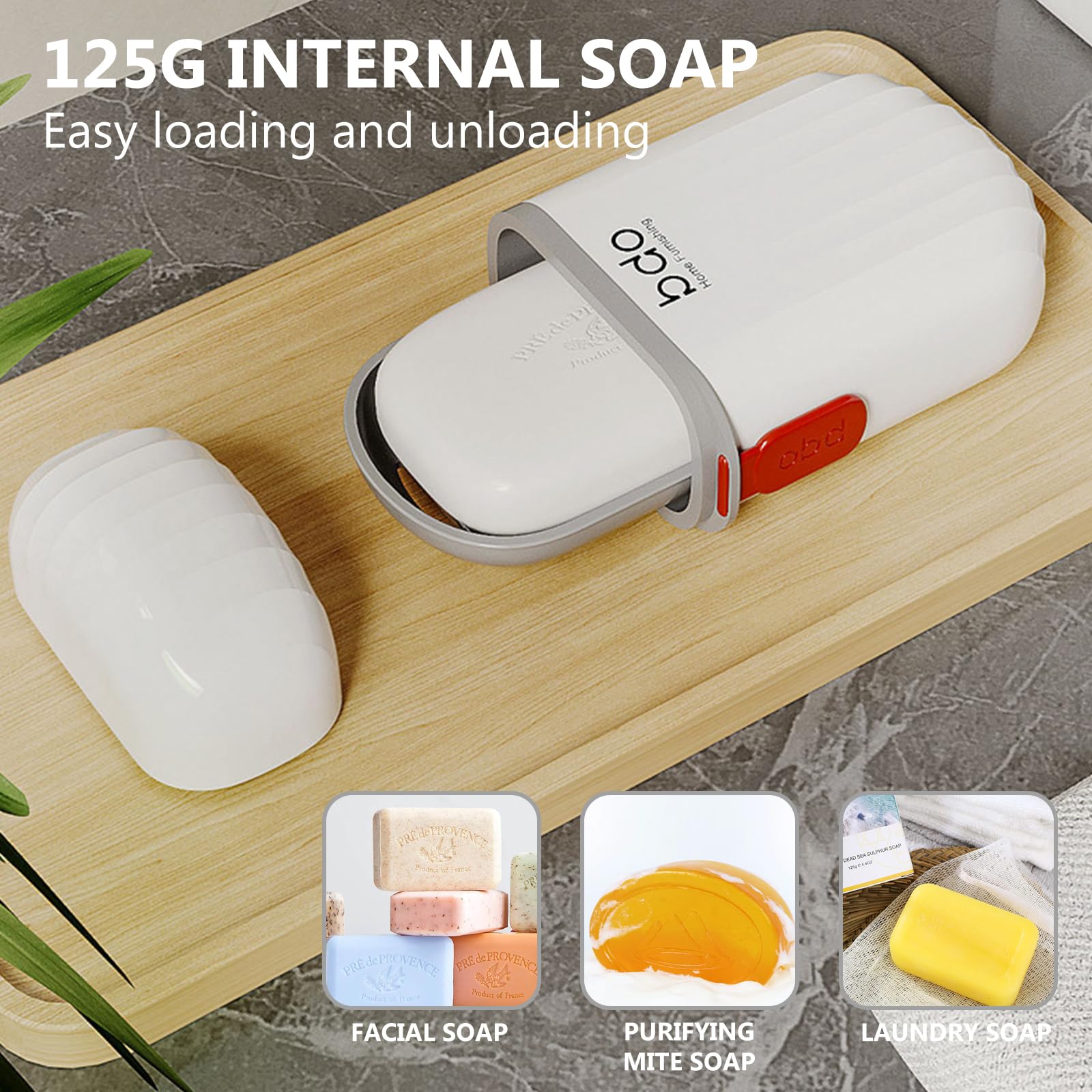 SoftcuteLee Porte-savon Avec Couvercle Boîte à Savon Verrouillable