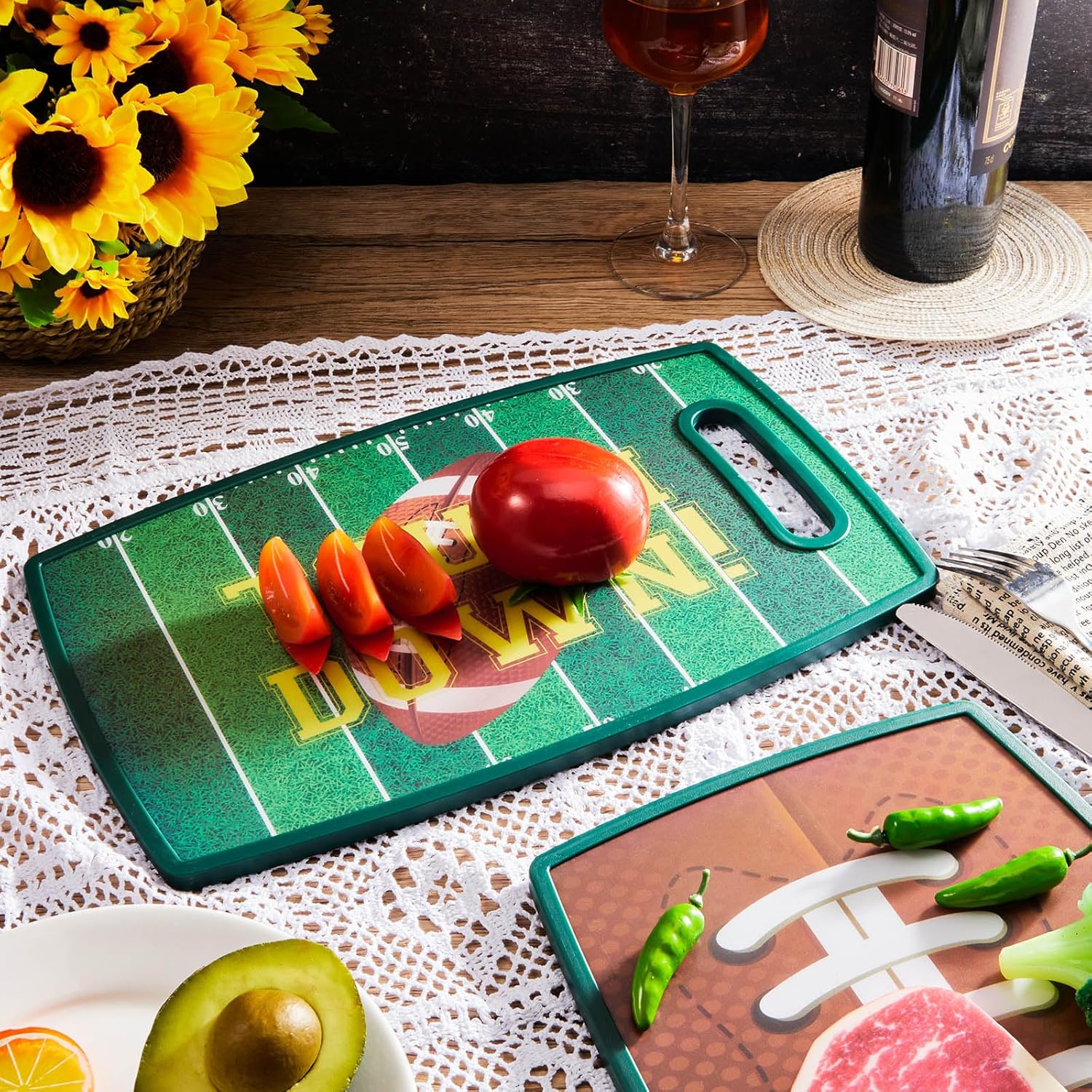 Mifoci 2 Pack Football Cutting Board