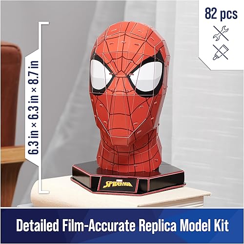 Miniatura 3 de 4D Build, Marvel Spider-Man - Kit de modelo de rompecabezas 3D con soporte, 82 piezas, decoración de escritorio de Spider-Man, juguetes de