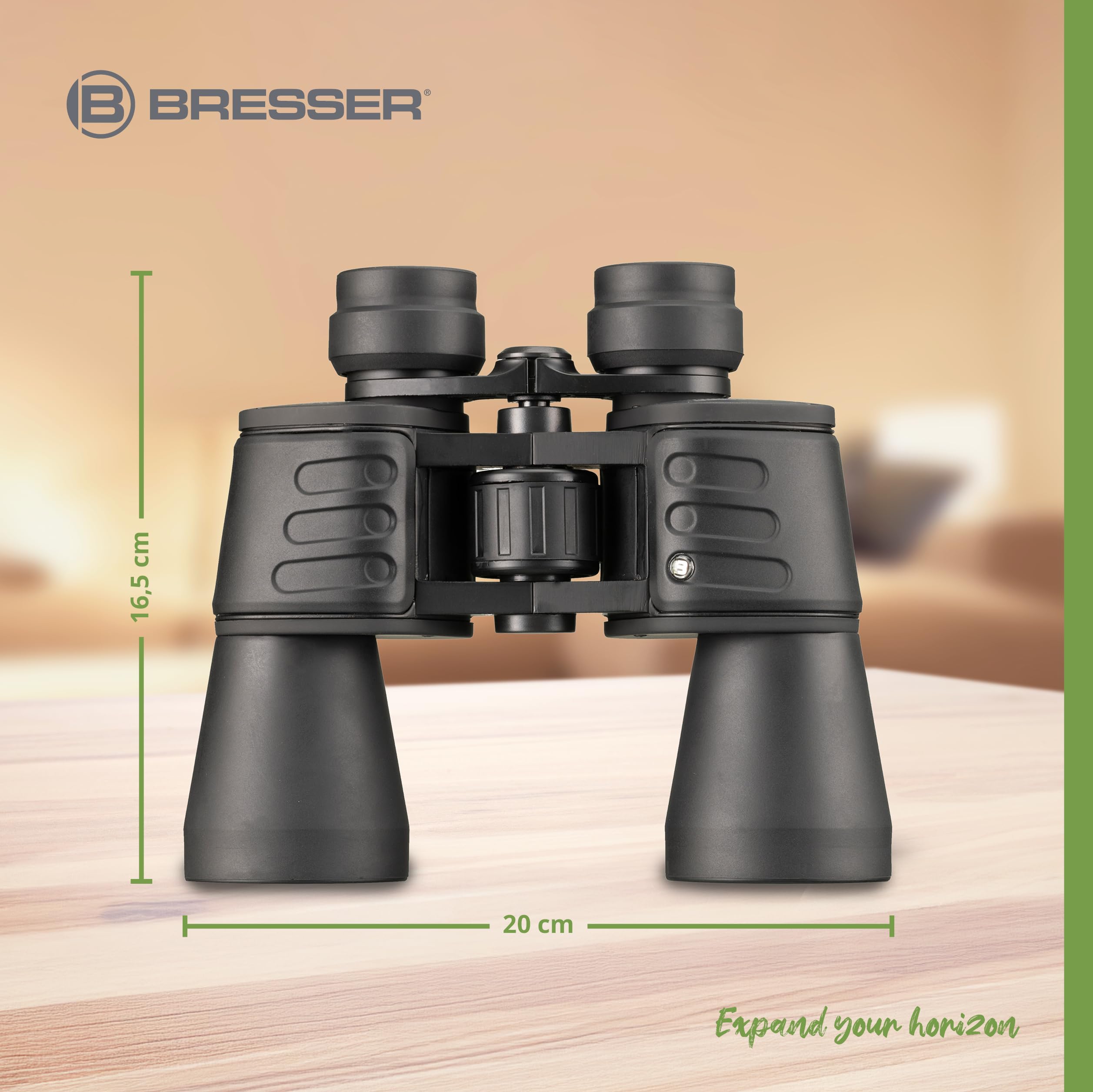 Bresser Fernglas Hunter 10x50 kompaktes Porro Fernglas, klein, leicht und ideal für Reisen, mit Mehrschichtvergütung und Dioptrienausgleich