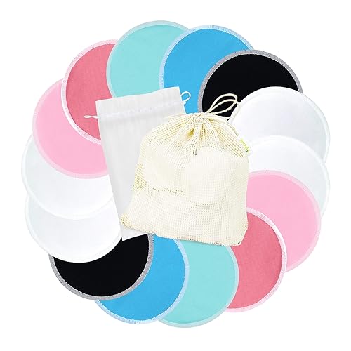 Miniatura 87 de wegreeco Almohadillas para lactancia materna (paquete de 14) + bolsa de lavandería y bolsa de almacenamiento de viaje, opción de 4.7 pulgadas, Pasta