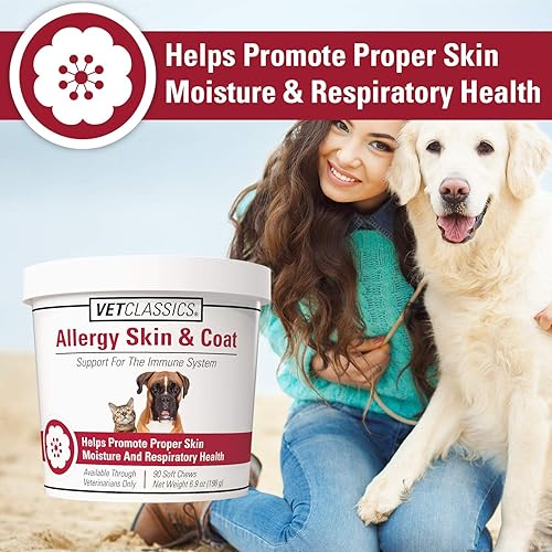 Miniatura 3 de Vet Classics Suplemento para mascotas para perros y gatos, suplemento de salud para mascotas para la humedad de la piel del gato, alergias a perros,