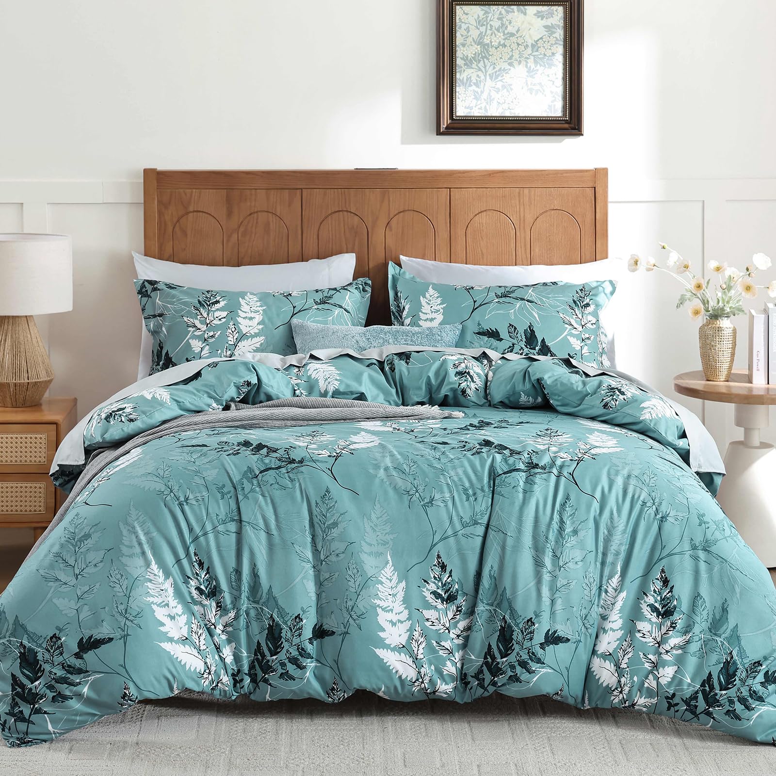 Housse de couette microfibre infroissable DJY 200x200 bleu sarcelle fermeture éclair