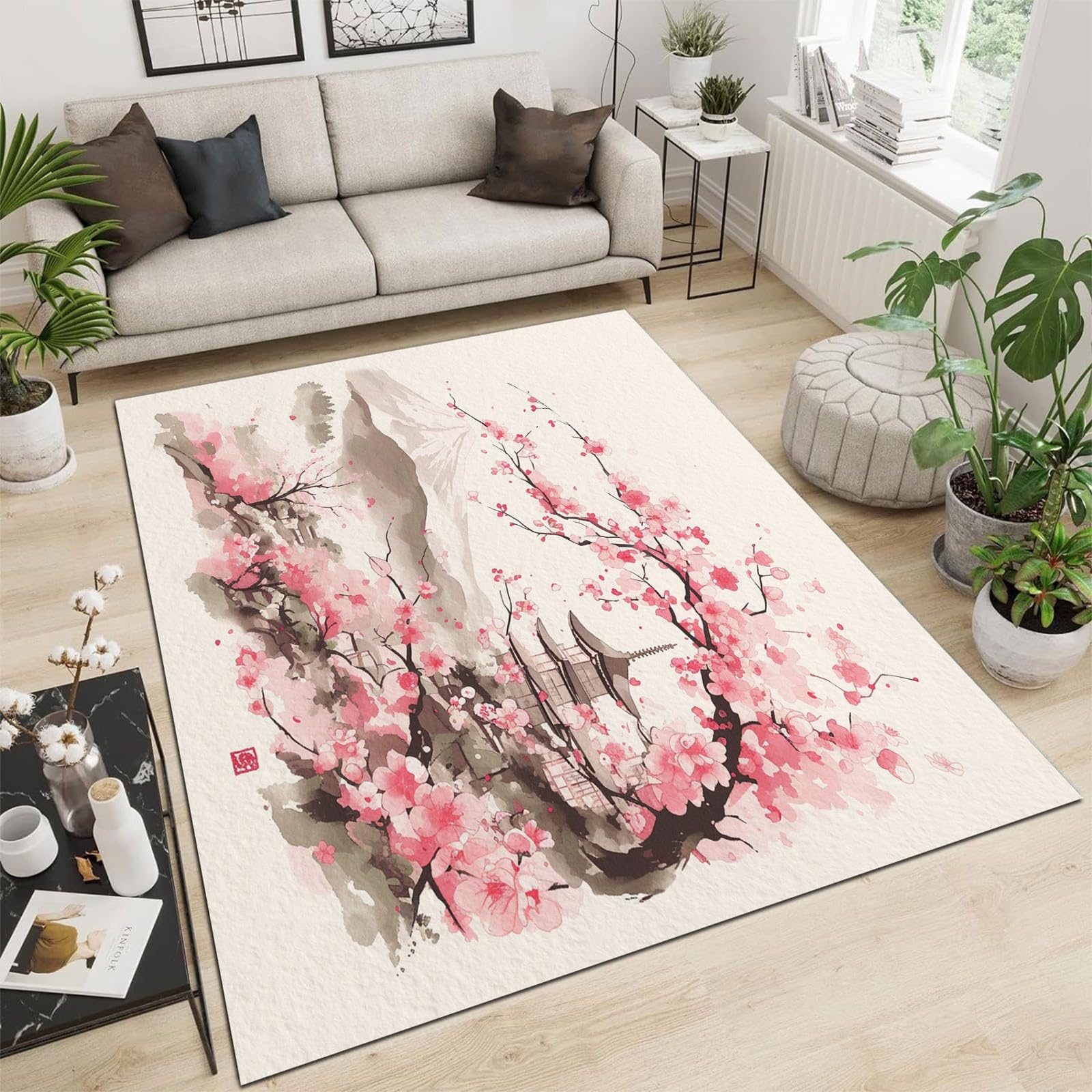 Kinganda Tapis Doux à Poils Longs Et Antidérapants Pour Chambre à