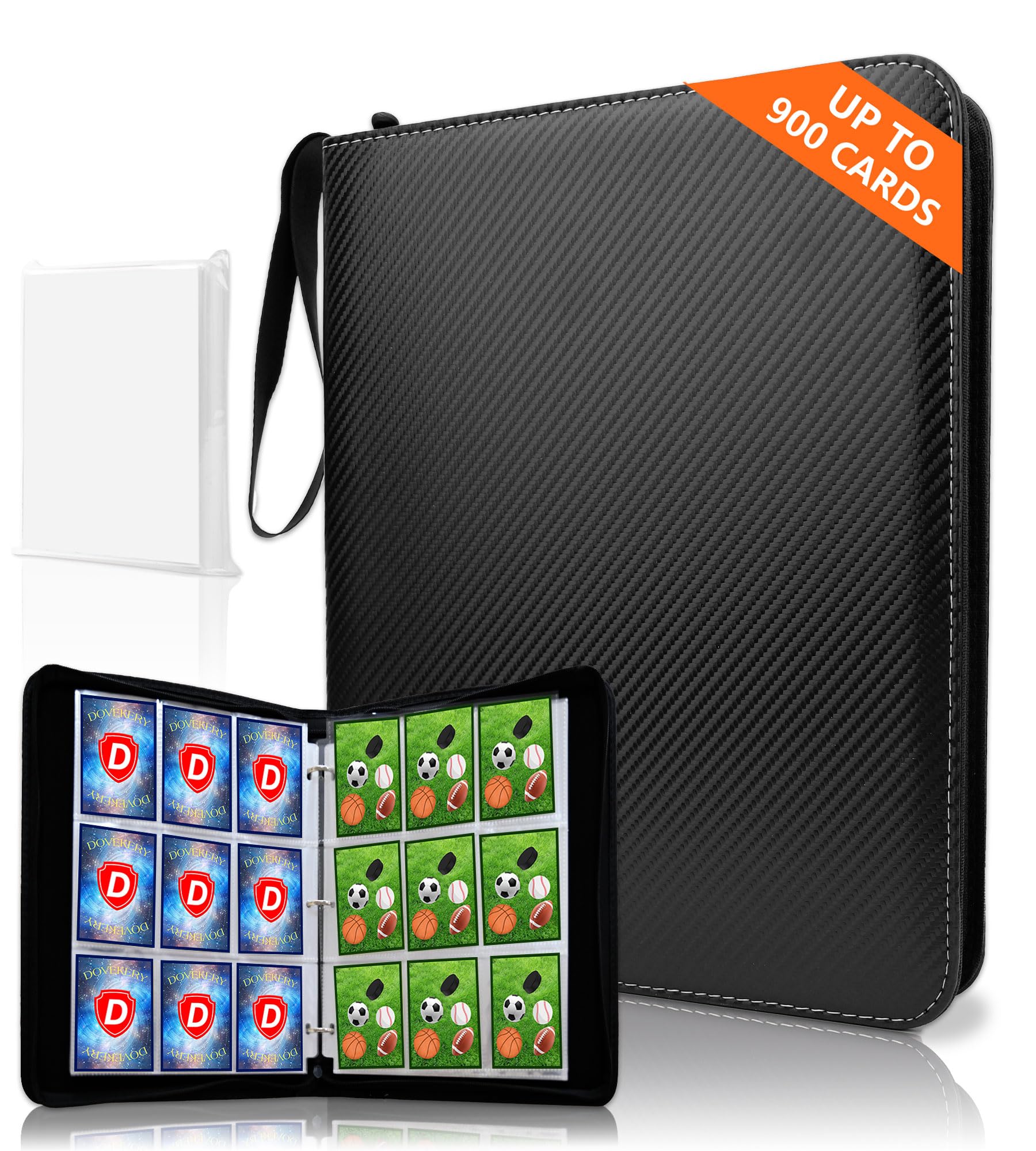 DOVEKERY Trading Card Binder 9 Pocket, Card Collection Folder with Removable Sleeves