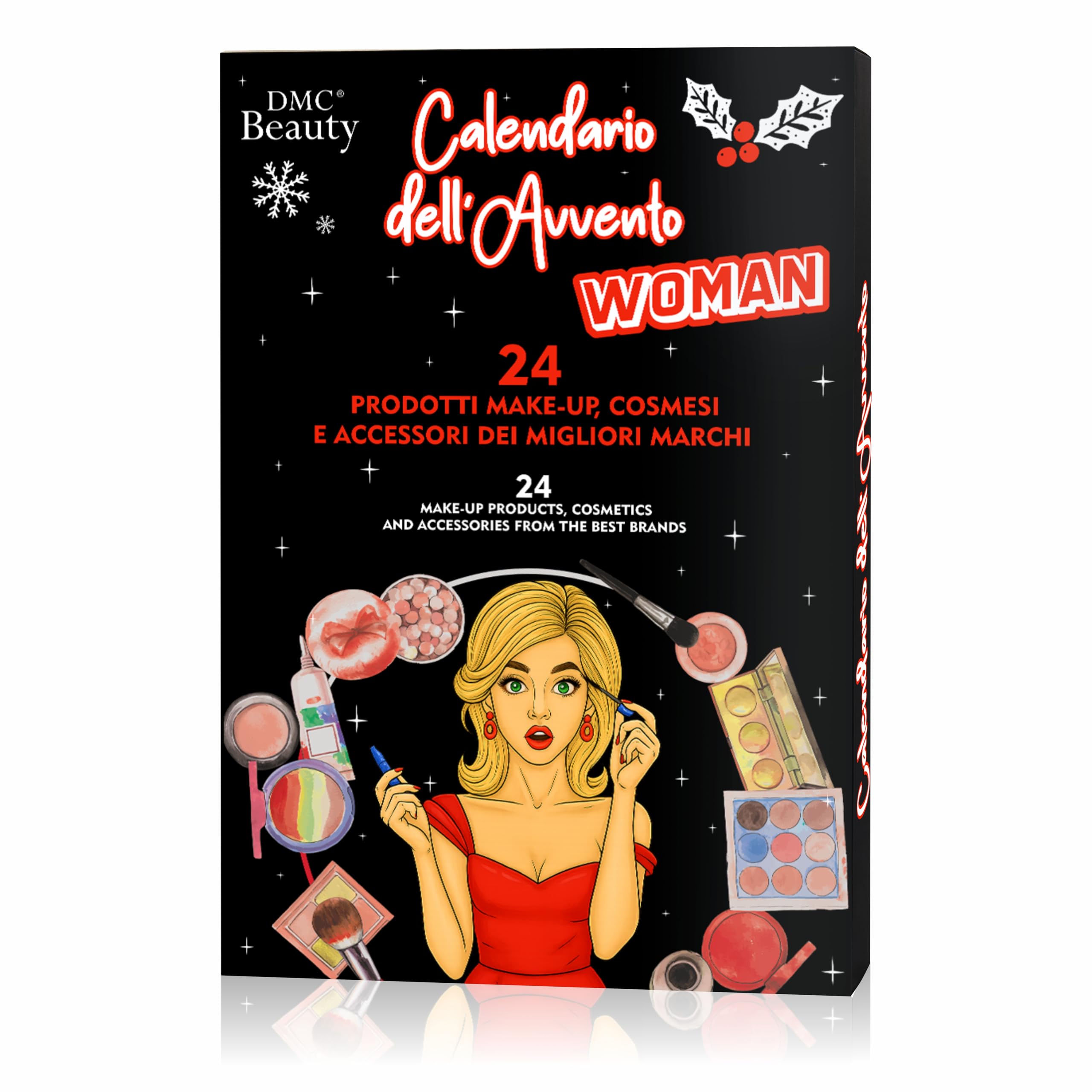 DMC Calendario Dell'Avvento Cosmetici Beauty Make Up 2025 - 24 Sorprese Cosmetici Make Up e Skincare di Marchi Top, Garnier, Deborah, Rimmel, Douglas - Regalo Natale di Qualità per Amanti del Trucco