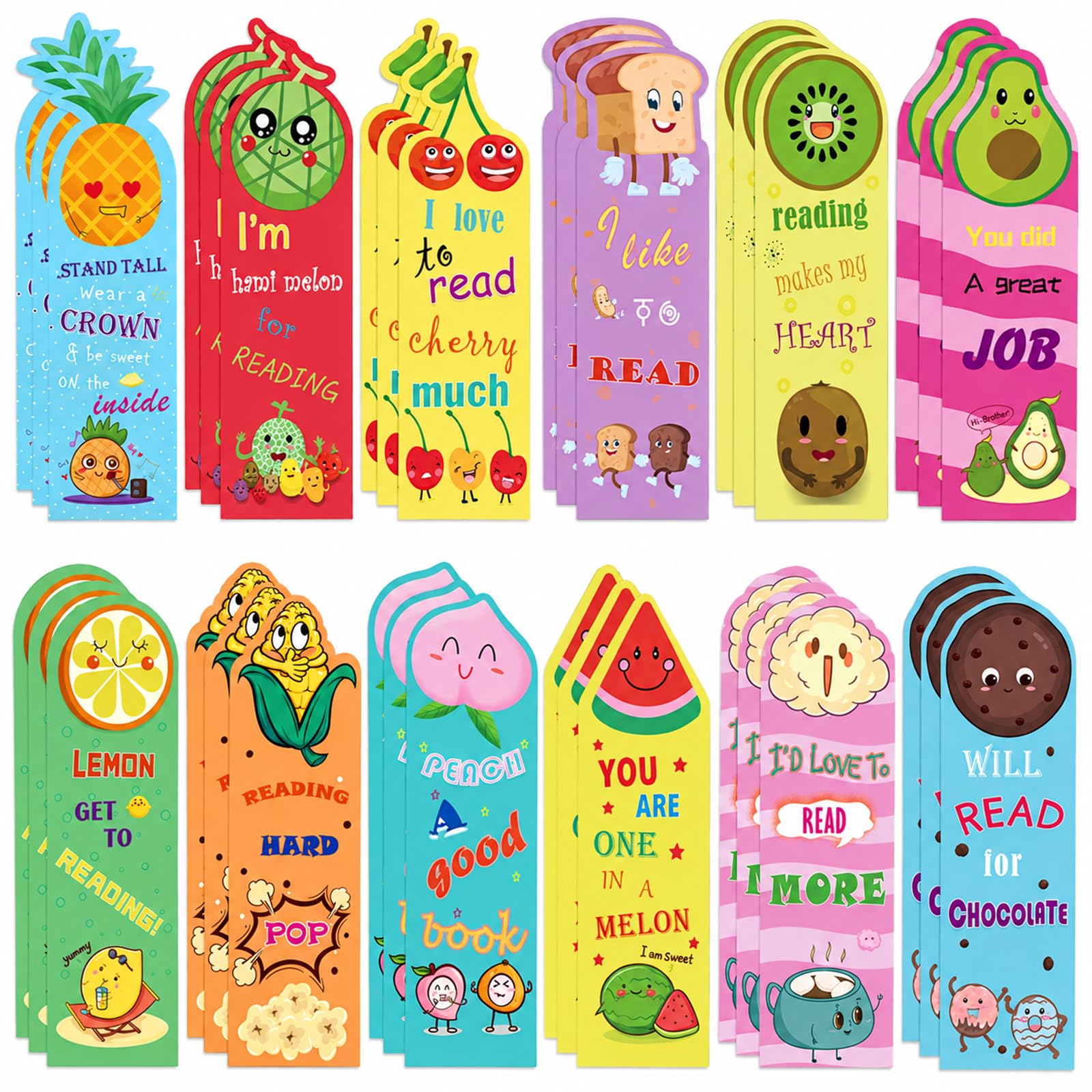 36 Scented Bookmarks for Kids, 12 Designs, Class Rewards, Party Bag Fillers