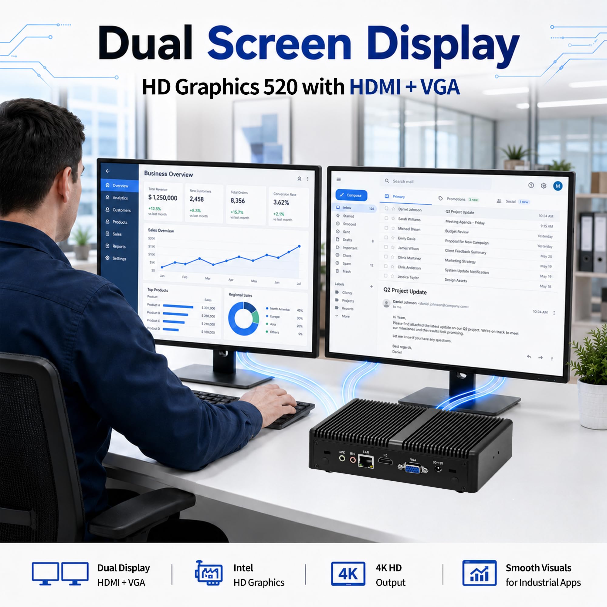 Mini PC Core i3-6006U (2C/4T), Fanless Micro PC DDR3L Barebone No RAM/SSD, 4K HD+VGA, RJ45 Gigabit LAN, SATA3.0 Slot, 6 USB, AES-NI, Desktop Computer for Business Office Home