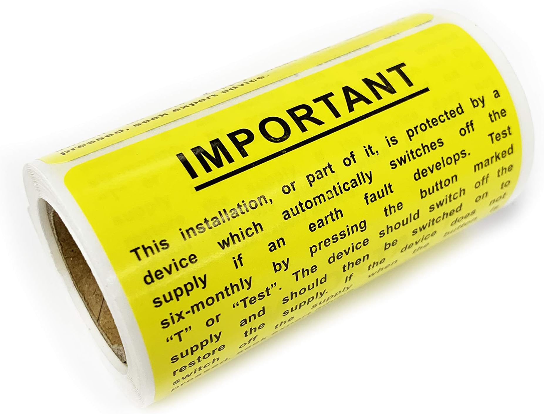 100x Electrical Safety RCD Test Labels BS7671 (1 Roll) 75x50mm 18th Edition