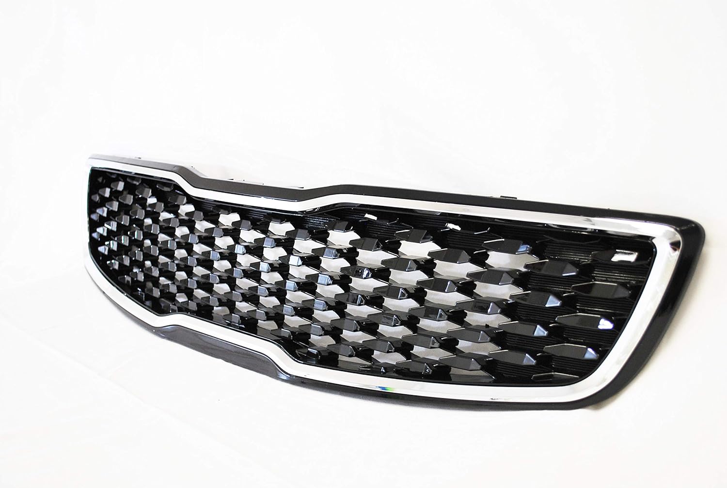 Aftermarket Front Upper Bumper Grille Grill Assembly Replaces 86350A7810 86350-A7810 Compatible with 2017 2018 Forte5 Hatchback EX LX | Black with Chrome Trim | By AutoModed
