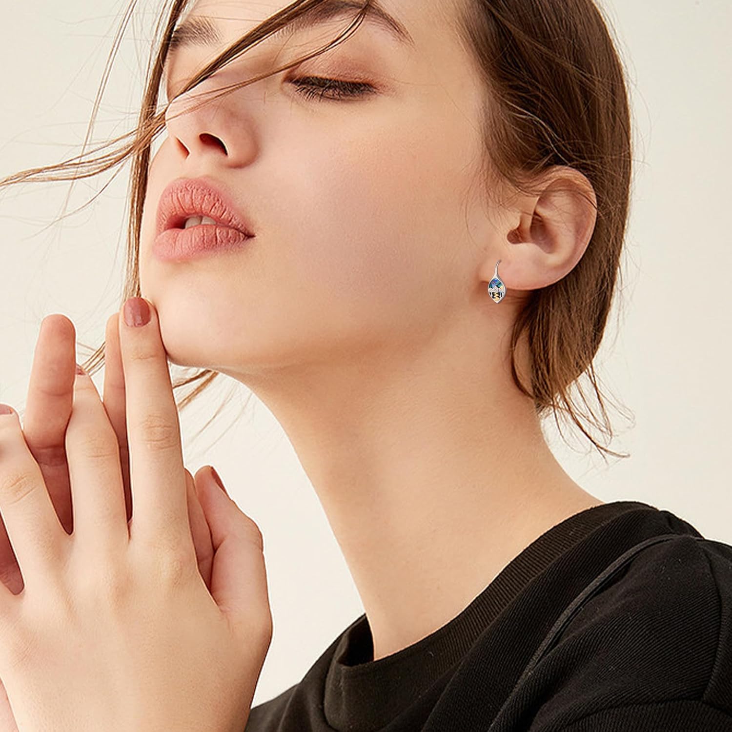 Mountain Earrings Sterling Silver Mountain Earrings for Women Mountain Jewelry Gifts for Women - Image 2