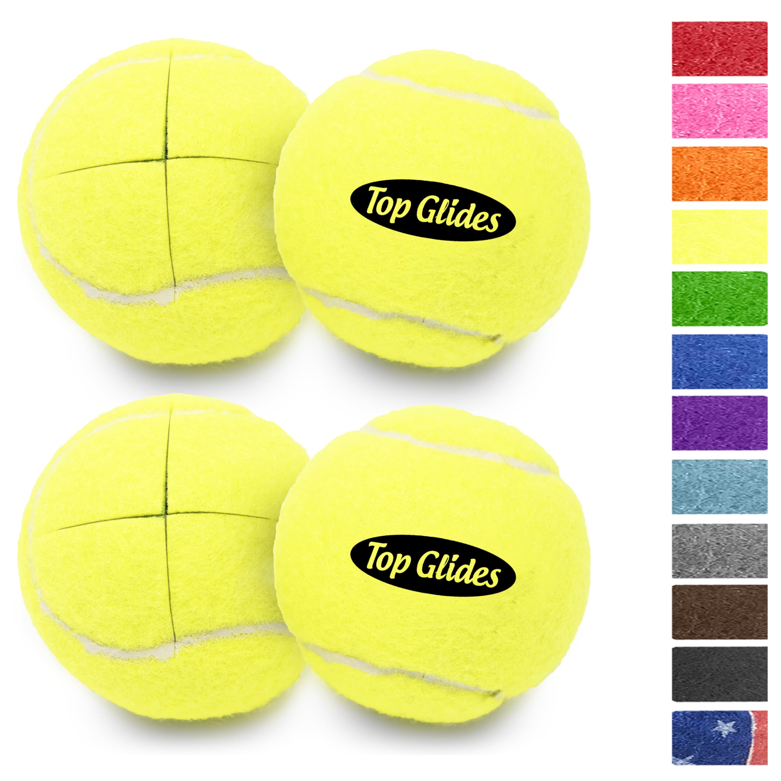 Top Glides Walker Tennis Ball Glides - Yellow -6 Top Glides Walker Tennis Ball Glides - Yellow -6