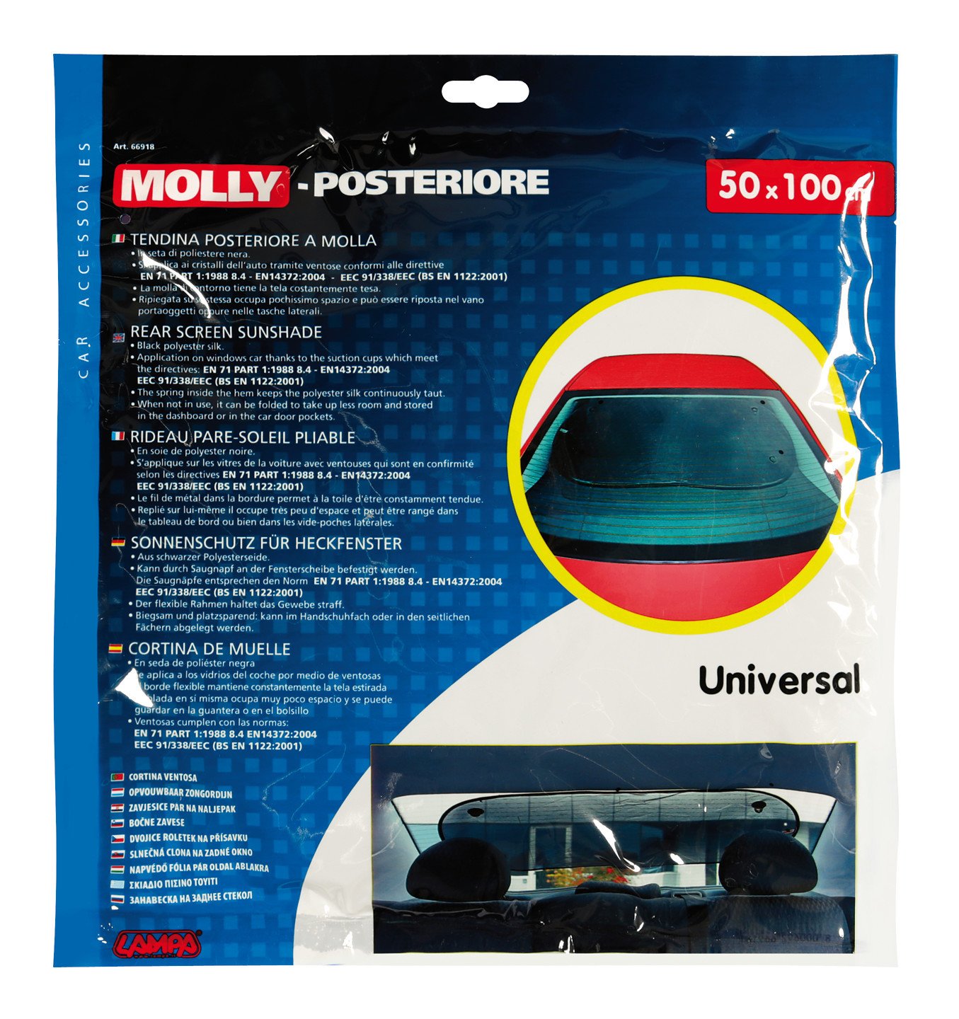 LAMPA 66918 Parasole per parabrezza Lunotto Posteriore veicolo nero