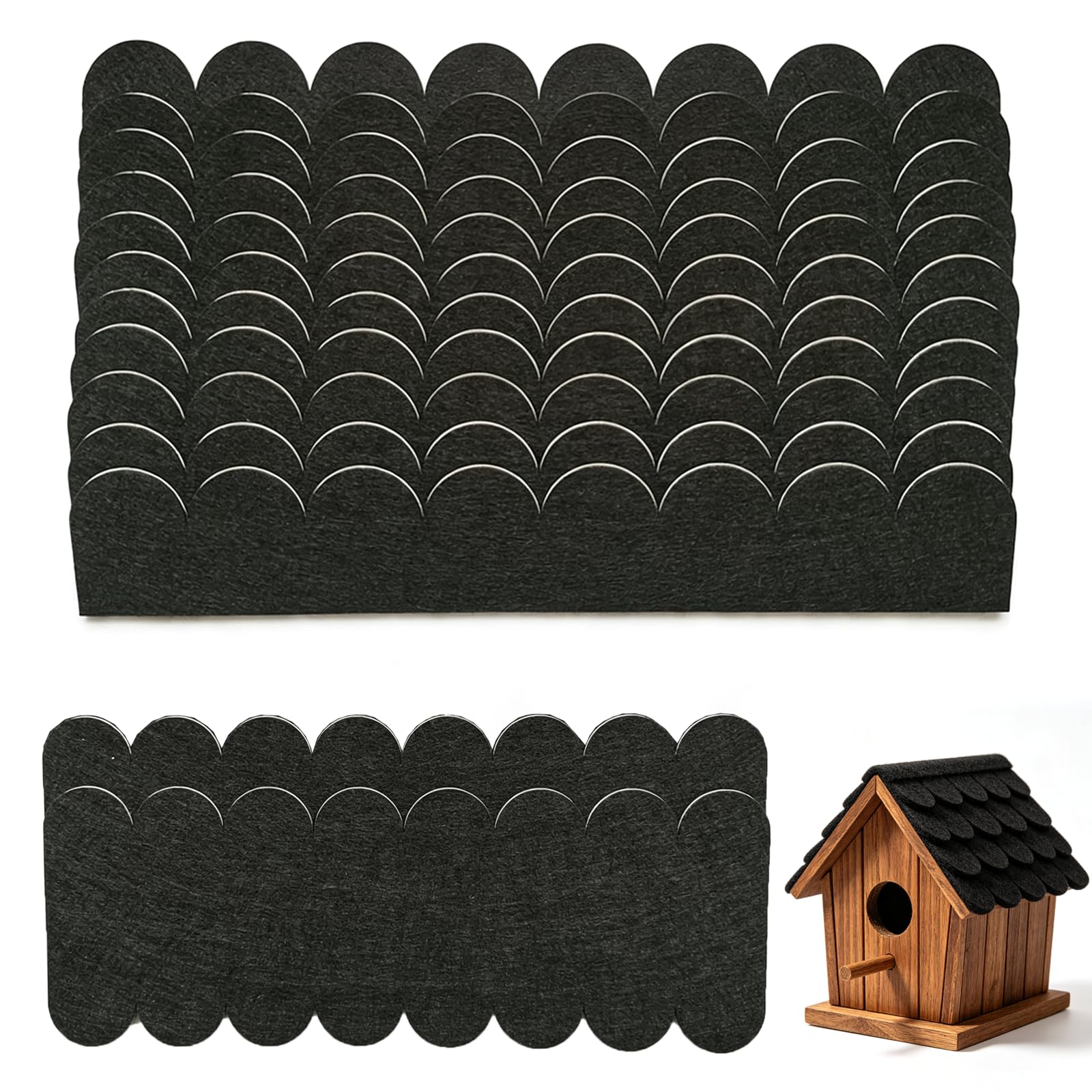 32 Pack Roofing Felt Self Adhesive Shed Roof Felt Tiles Waterproof Shingles for Rabbit Hutch Cover Garden Sheds Plastic Roof Tiles Repair (Black)