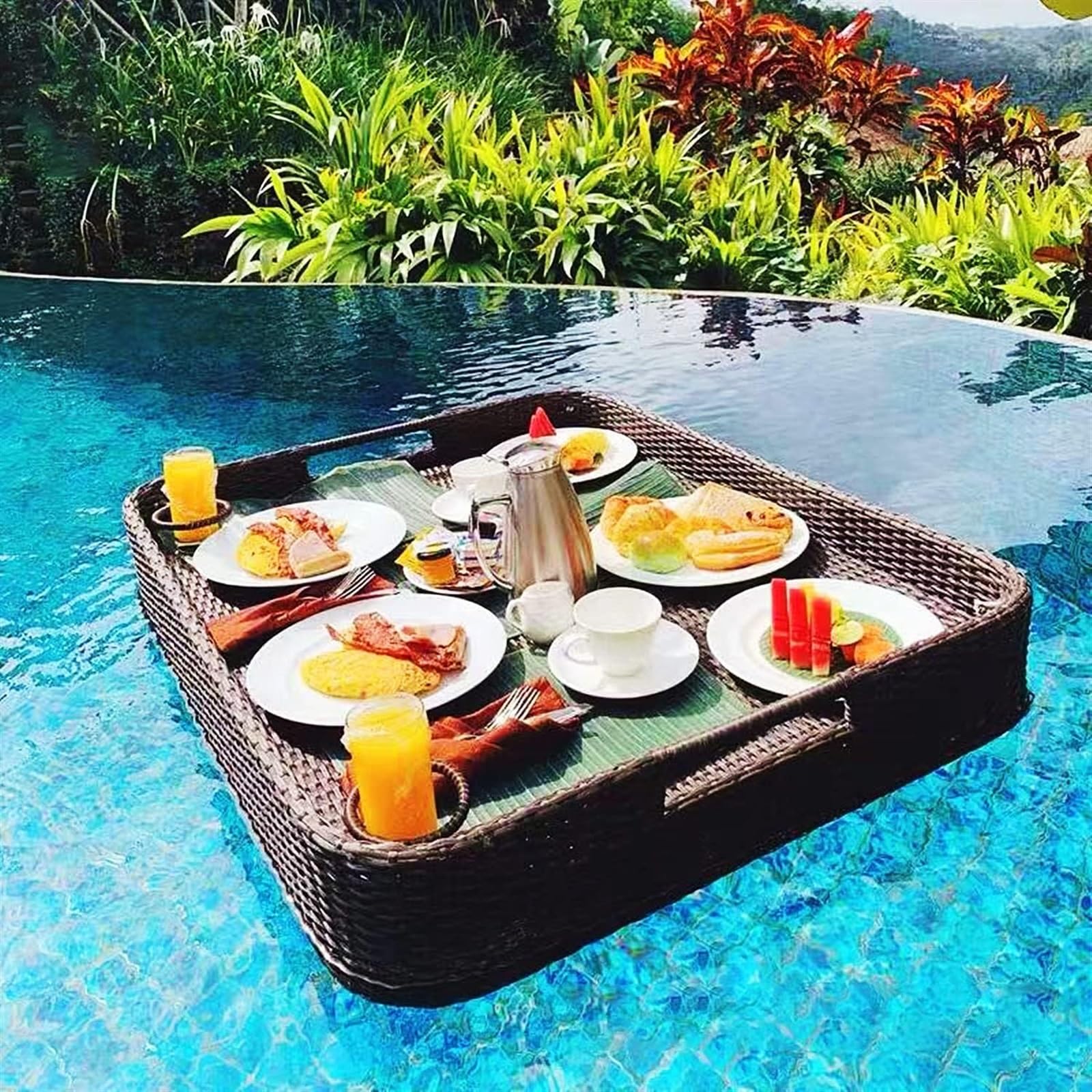 Swimming pool floating bar, Swimming Pool Floating Tray Table Swimming Pool Floats,(Black)
