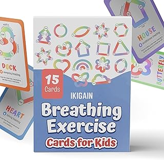 Breathing Exercise Cards for Kids -Montessori Flash Cards for Mindfulness Calm Down Corner Kit- Breathing Exercises for Anxiety Relief- - Buy now