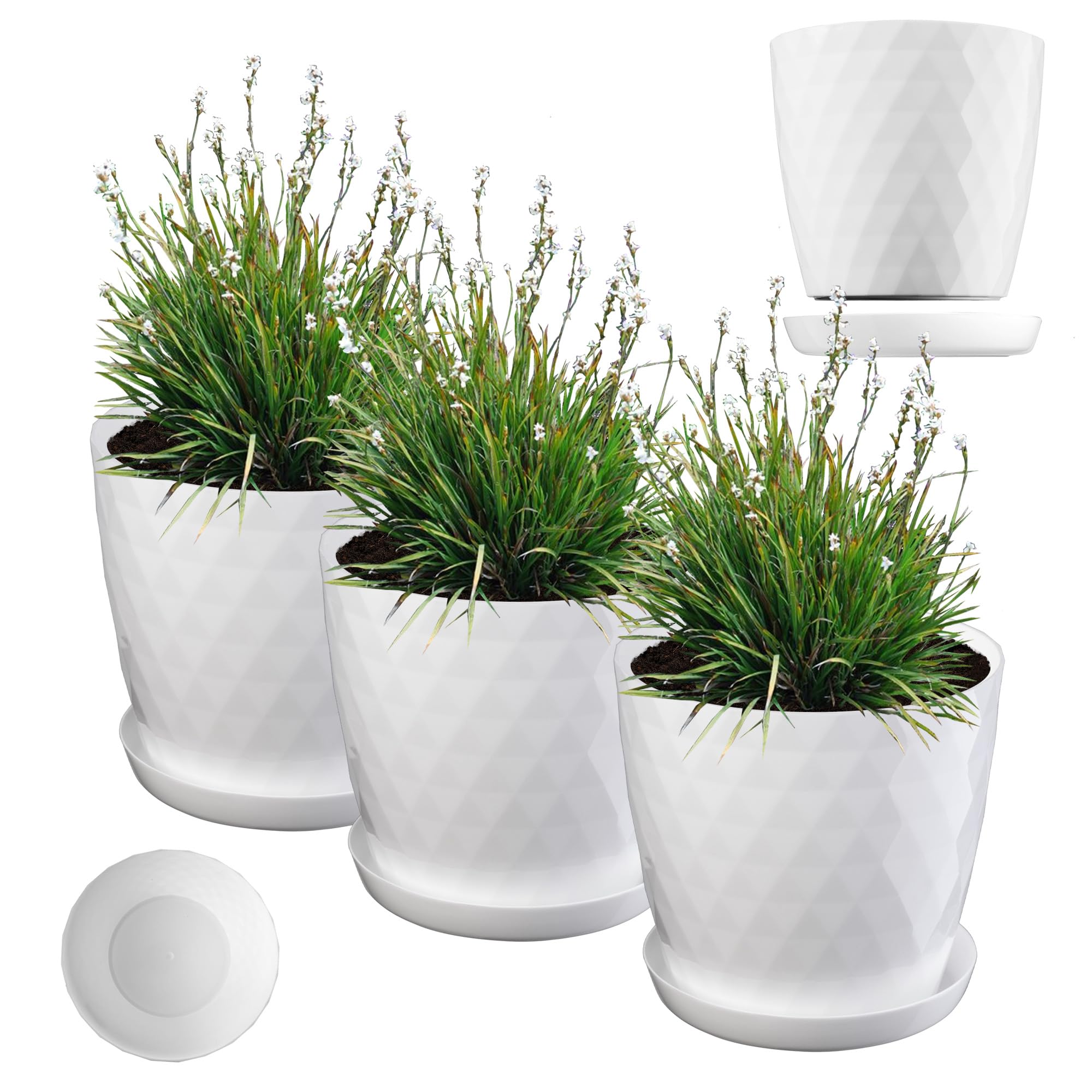 Fioriera KADAX con sottovaso Cati, in plastica, vaso da