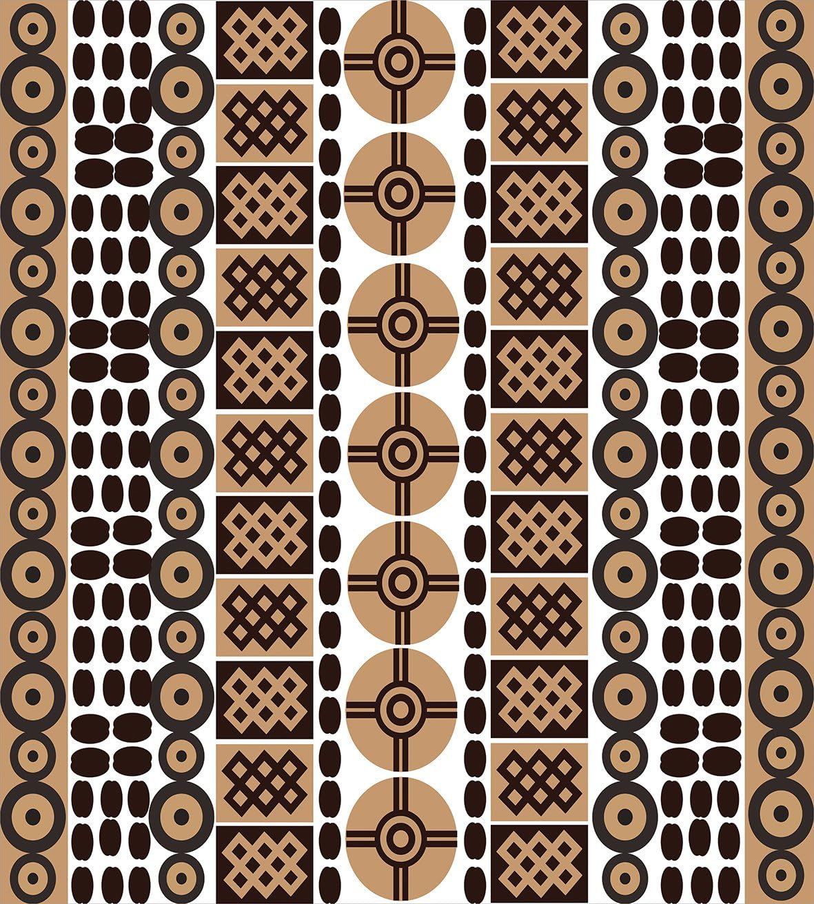 Ambesonne Zambia Duvet Cover Set, Unique Savannah Kenyan Themed Traditional Folk Culture Retro Ornamental Print, Decorative 3 Piece Bedding Set with 2 Pillow Shams, Queen Size, Pale and Dark Brown