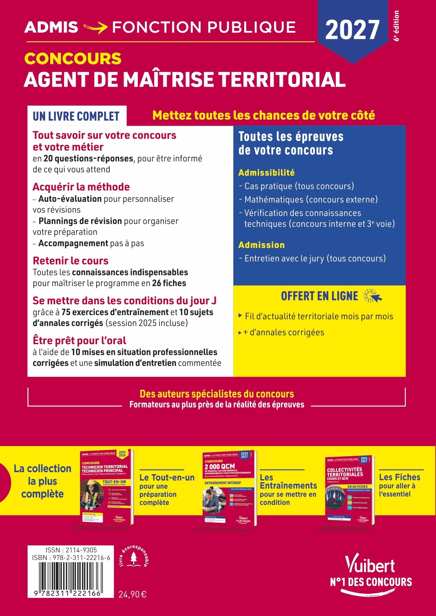 Concours Agent de maîtrise territorial 2027 - Tout-en-un: Externe, interne, 3e concours, examen professionnel - Catégorie C