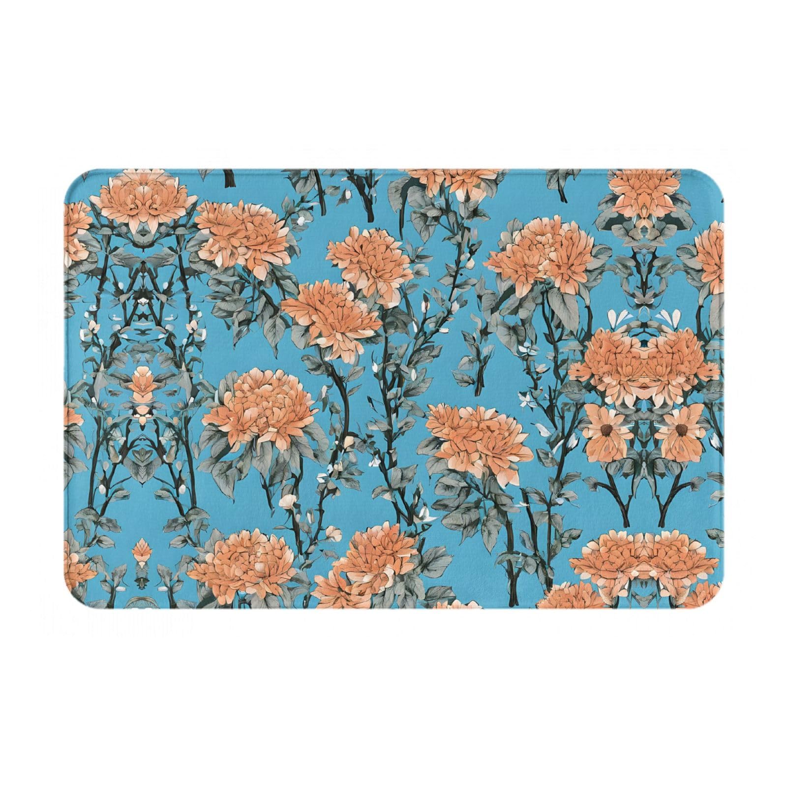 KDUBNJDS (Floral Background) Door Mat 23.6x15.7inch Welcome Mat,Front Door Mat,Outdoor Mats,Indoor Door Mat,Entryway Rugs Indoor,Floor Mats,Patio Rug,Bar Mat