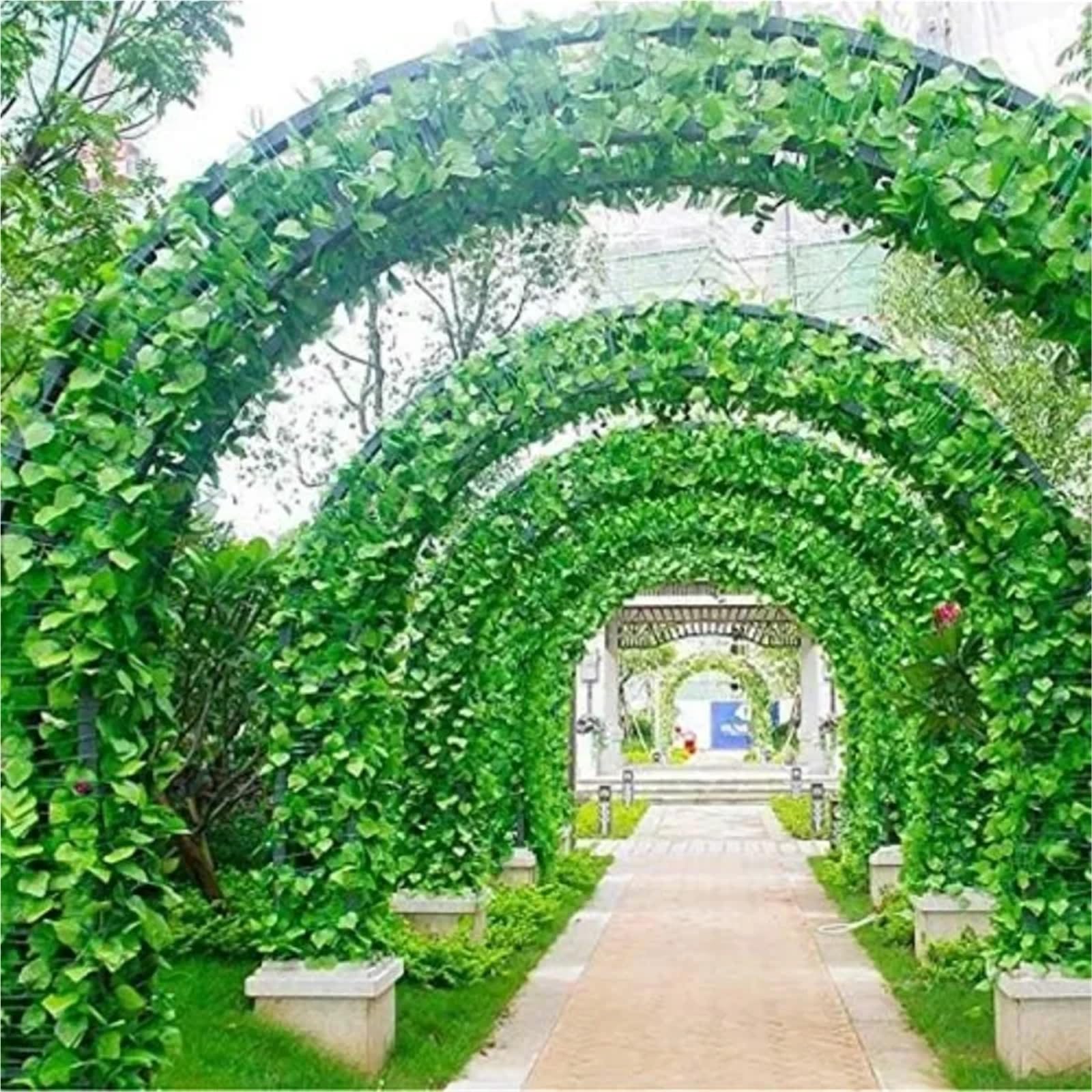 Enredadera Artificial Guirnalda de Hiedra Artificial Hojas Verdes, Enredadera ratán, Plantas Falsas, guirnaldas Colgantes for jardín, Boda, Fiesta, decoración del hogar(C,50M (25 String))