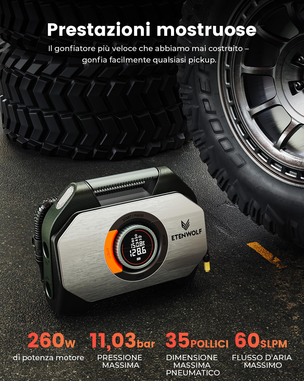 ETENWOLF VORTEX S7 Riempitrice per Pneumatici per Veicoli Pesanti