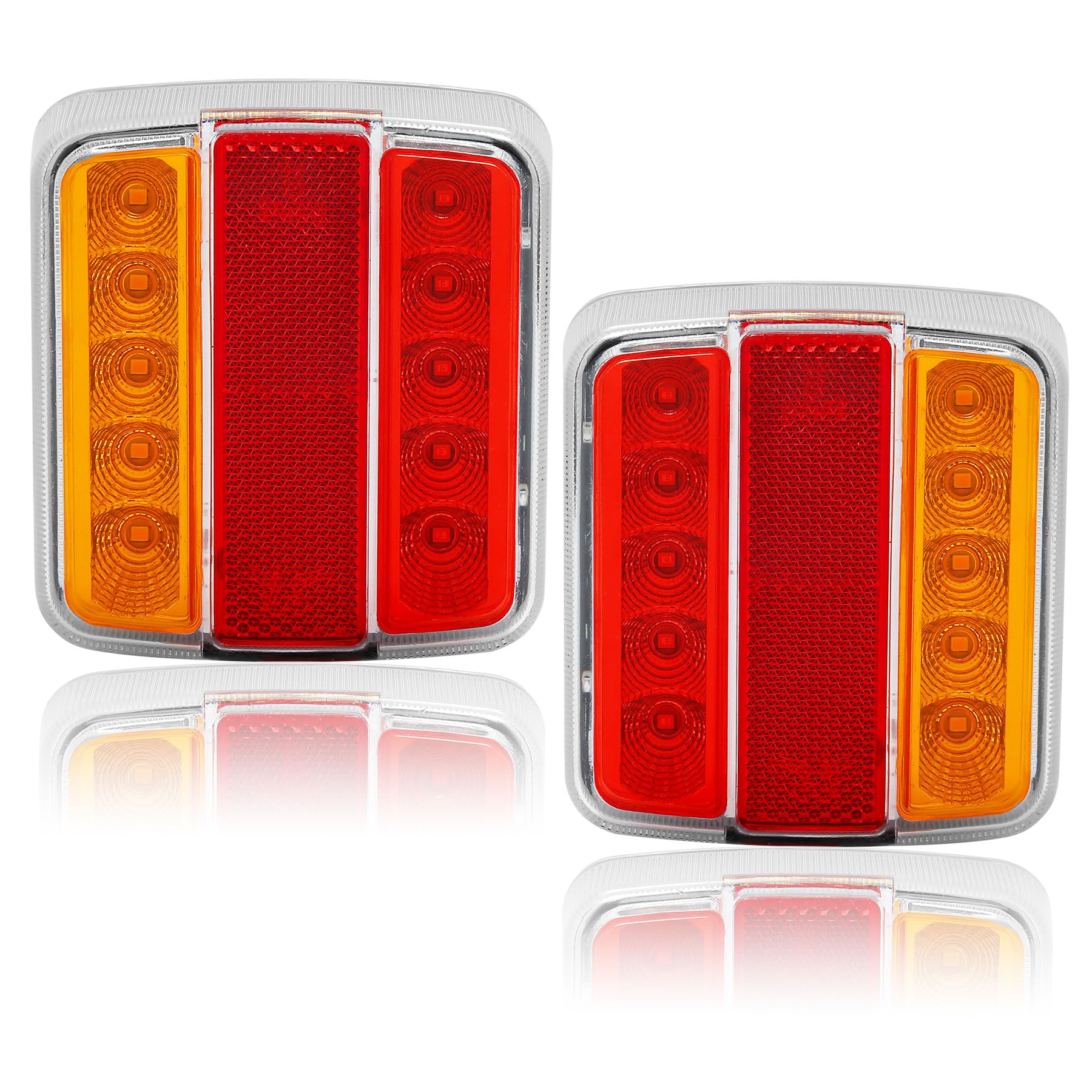 2x Rear Trailer Tail Light LED 12V 5Functions Waterproof ECE R10 EMC Car Light led Brake Red Tail Light for Caravan Truck LKW