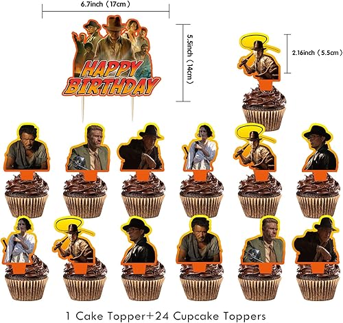 Miniatura 3 de Suministros para fiestas de cumpleaños de Indiana Jones, decoraciones de cumpleaños temáticas de aventuras occidentales, incluyendo pancarta,
