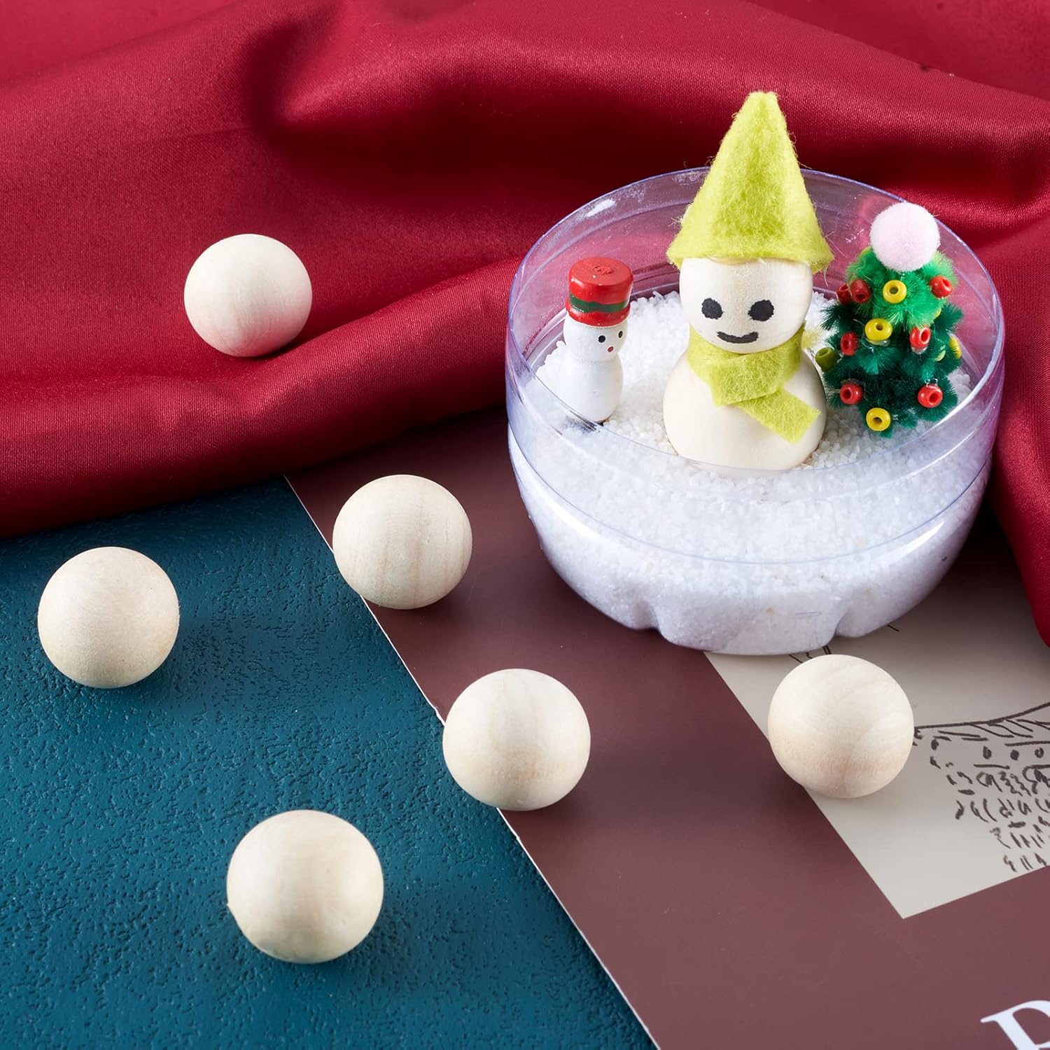 Craftdady 50Pcs 19-20mm Natural Round Wooden Balls 3/4 Inch Unfinished Hardwood Craft Balls Decorative Wood Spheres No Hole for Craft DIY Projects - Image 6