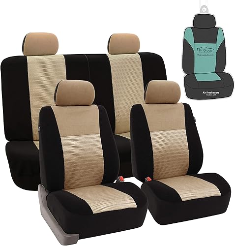 Fundas FH GROUP, FH-FB060114 para asientos de auto, juego completo, compatibles con bolsa de aire y separación para la mayoría de autos, camionetas,