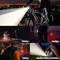 Vista 7 de 2025 Sensor delantero y trasero antirreflejo, 3000 luces de bicicleta, 5+6 modos de advertencia tipo juego de luz para bicicleta y luces traseras