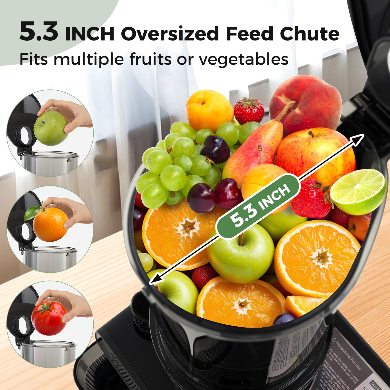 CHEFJOY Cold Press Juicer, 5.3