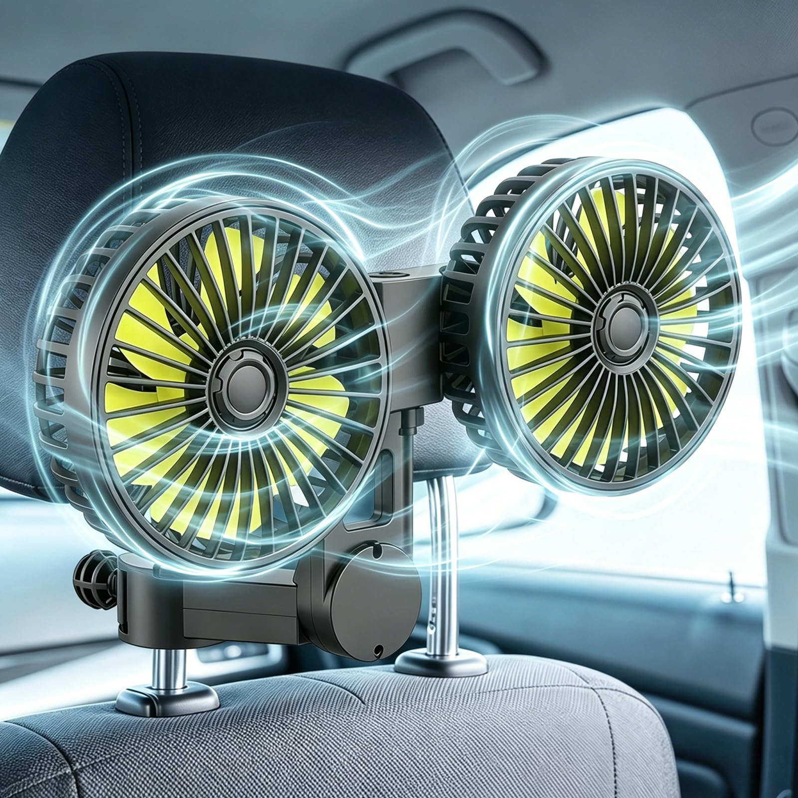 Ventilateur de voiture arrière silencieux contre la chaleur