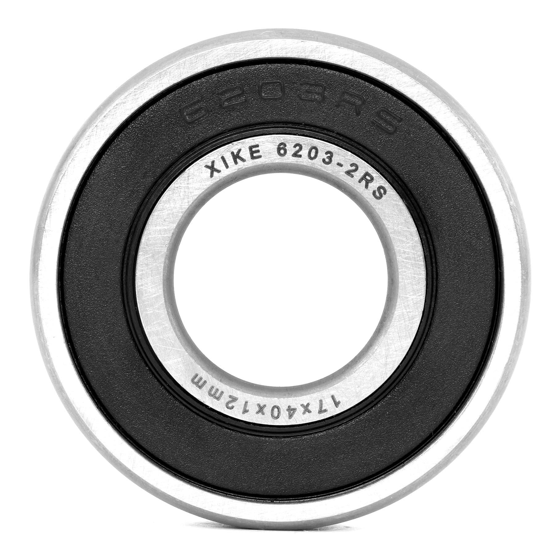 XiKe 4 sztuka 6203-2RS łożysko kulkowe 17x40x12mm, wustronne uszczelnienie gumowe i stal chromowa, 6203RS uszczelnione łożysko kulkowe zwykłe