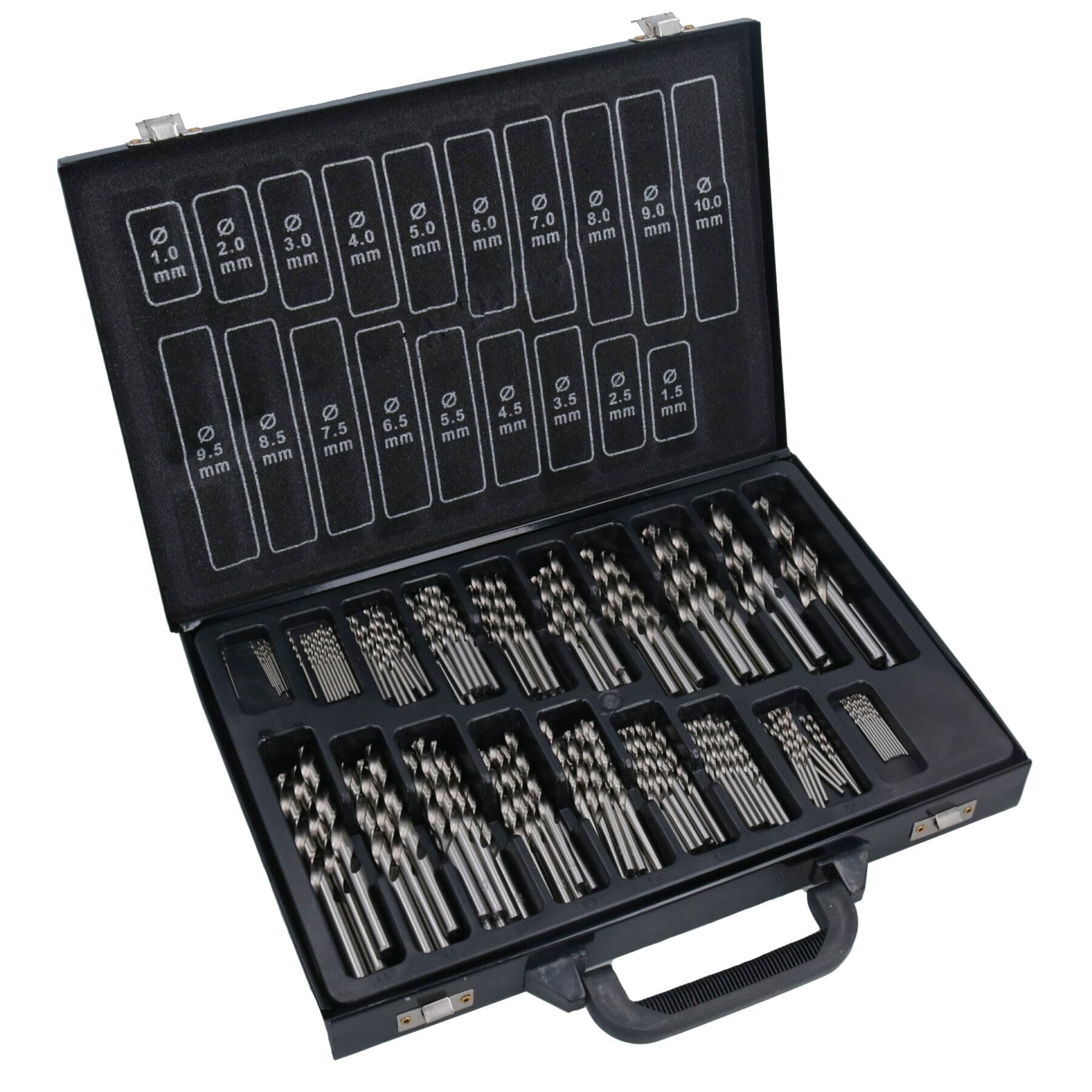 Forets métriques HSS-G de 1 à 10 mm en lot de 170 pièces pour percer le métal
